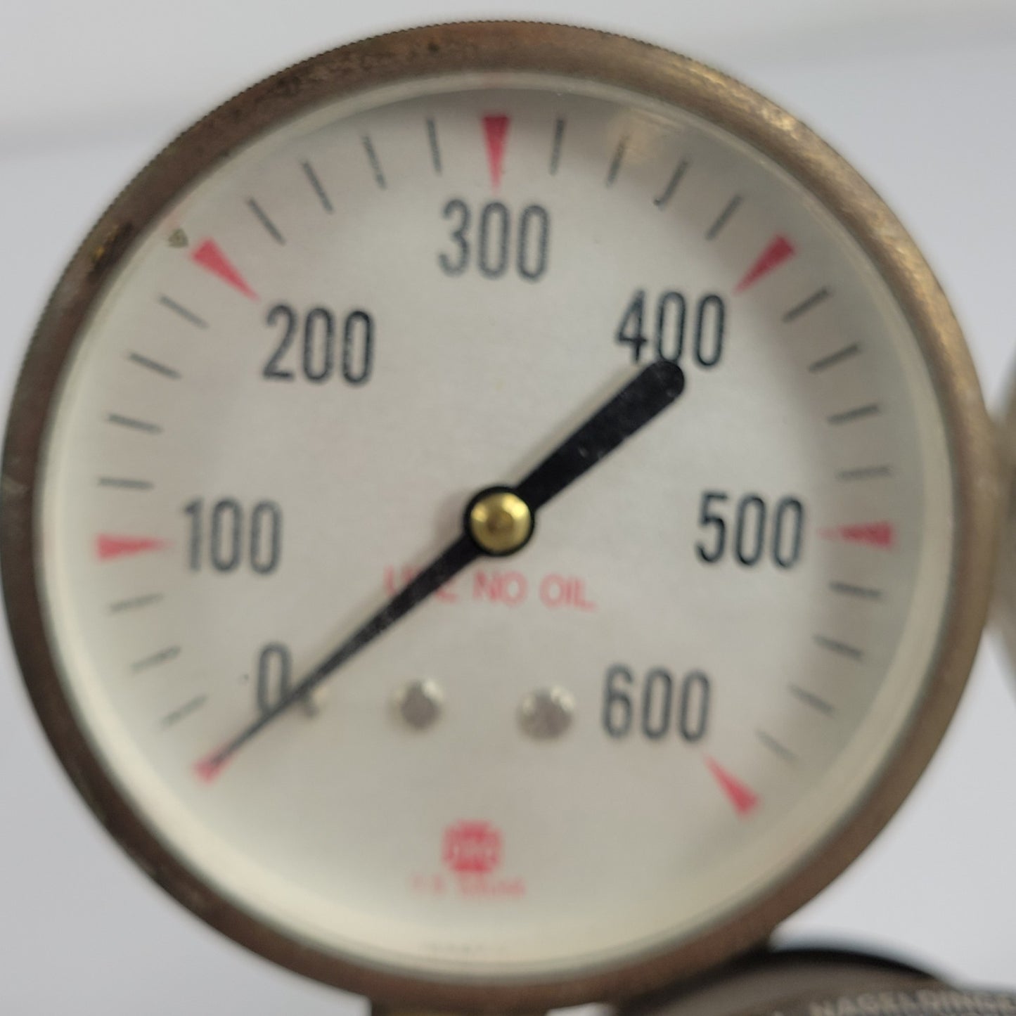 J Nageldinger & Son N-506 Brass Dual Gauge Gas Pressure Regulator Vintage