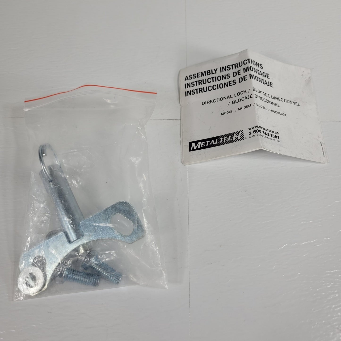 METALTECH IDCCDL001 Directional Lock with Bolts, Washers, and Instructions