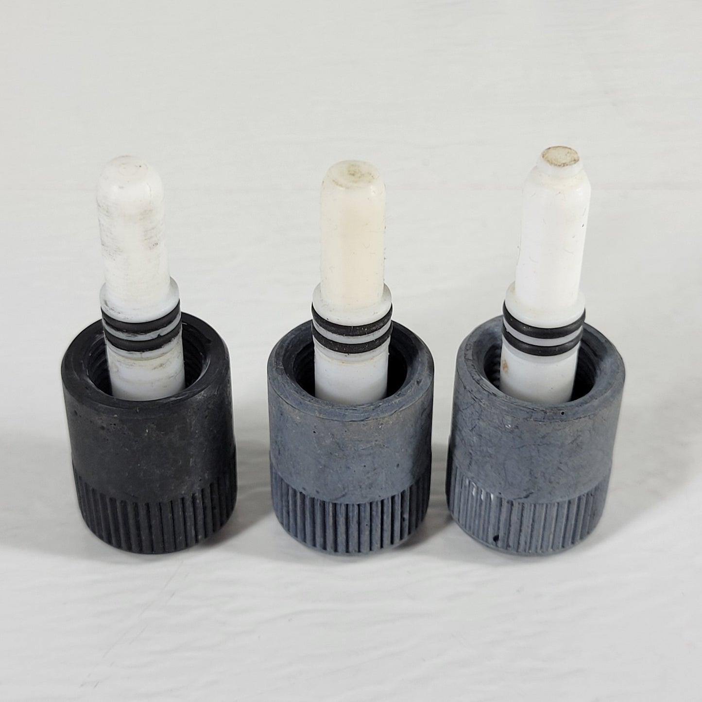Three CHEMGLASS PTFE 0-8mm High Vacuum Valve Plug Only for Vacuum Systems, Black