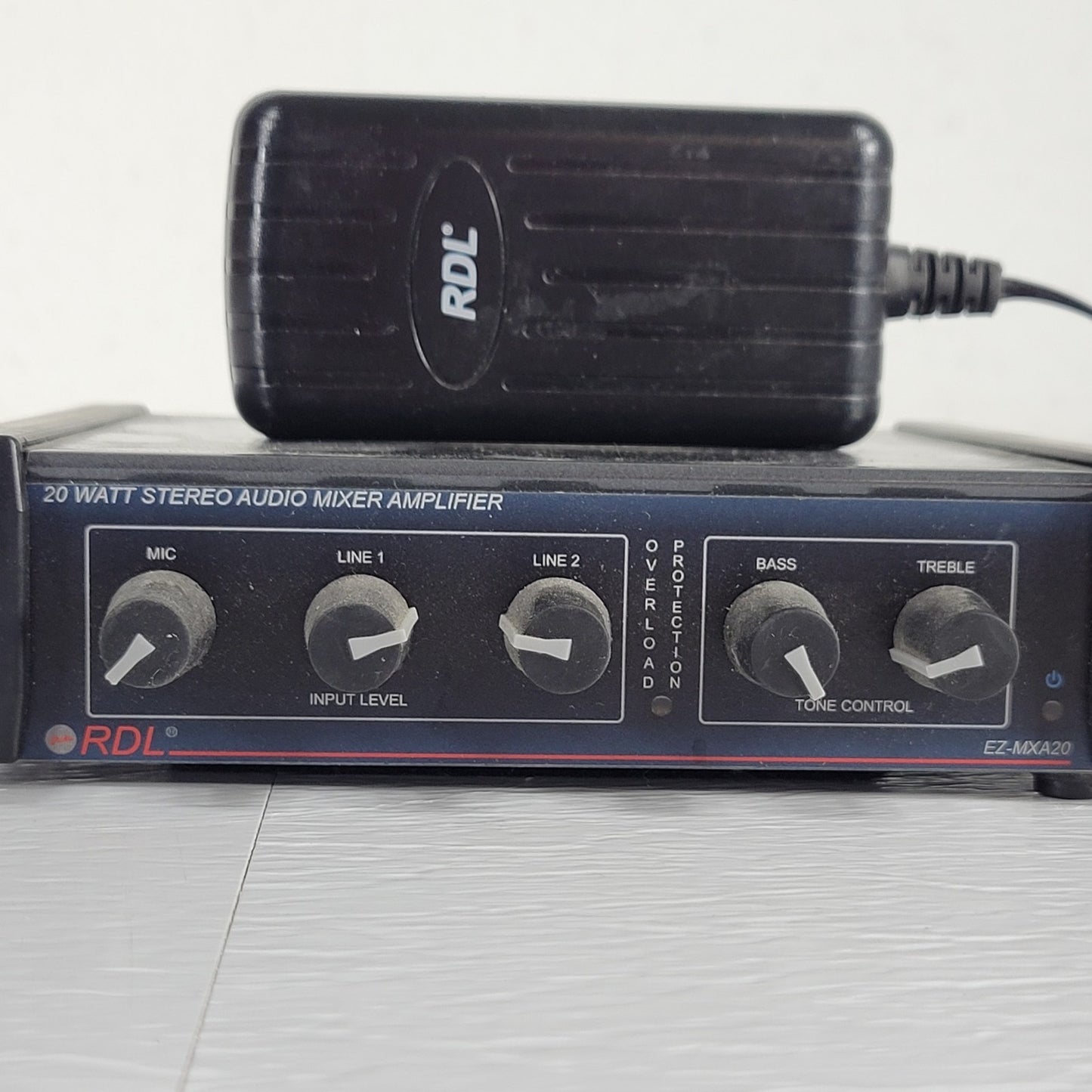 Tested RDL EZ-MXA20 20W Stereo Audio Mixer Amplifier w/ EQ & Power Supply