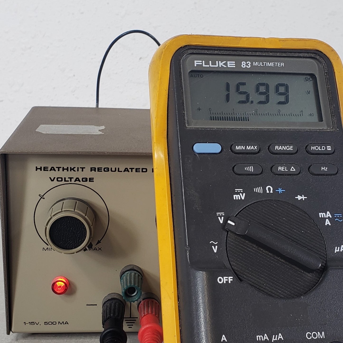 TESTED HEATHKIT IP-18 Regulated DC Power Supply 1-15V 500mA Vintage Bench