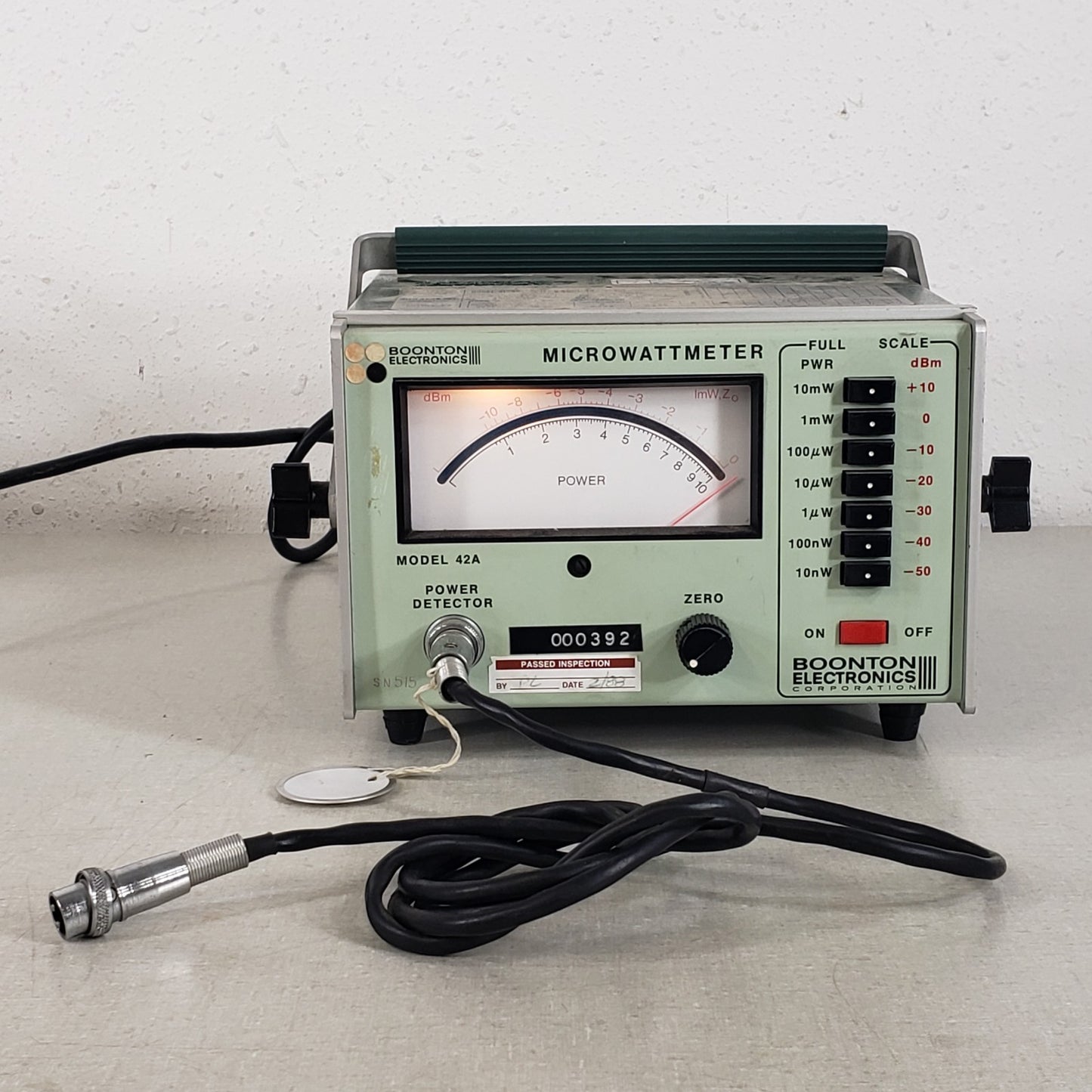 UNTESTED Vintage Boonton 42A RF Microwattmeter Power Meter w/ Detector Cable