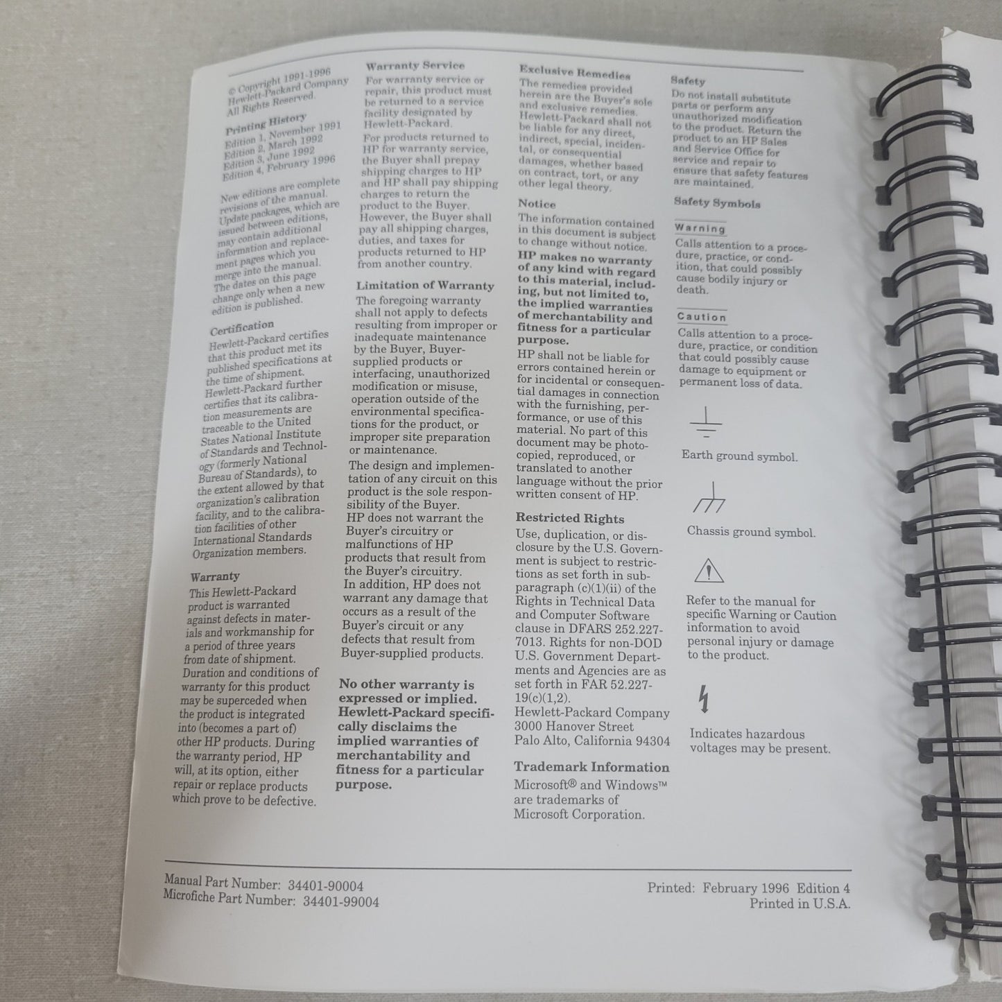 HP Agilent 34401A 6.5-Digit Digital Multimeter User Guide Manual 34401-90004