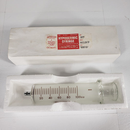 POPPER & SONS 5177 Perfektum Glass 100cc Luer Lock Tip Hypodermic Glass
