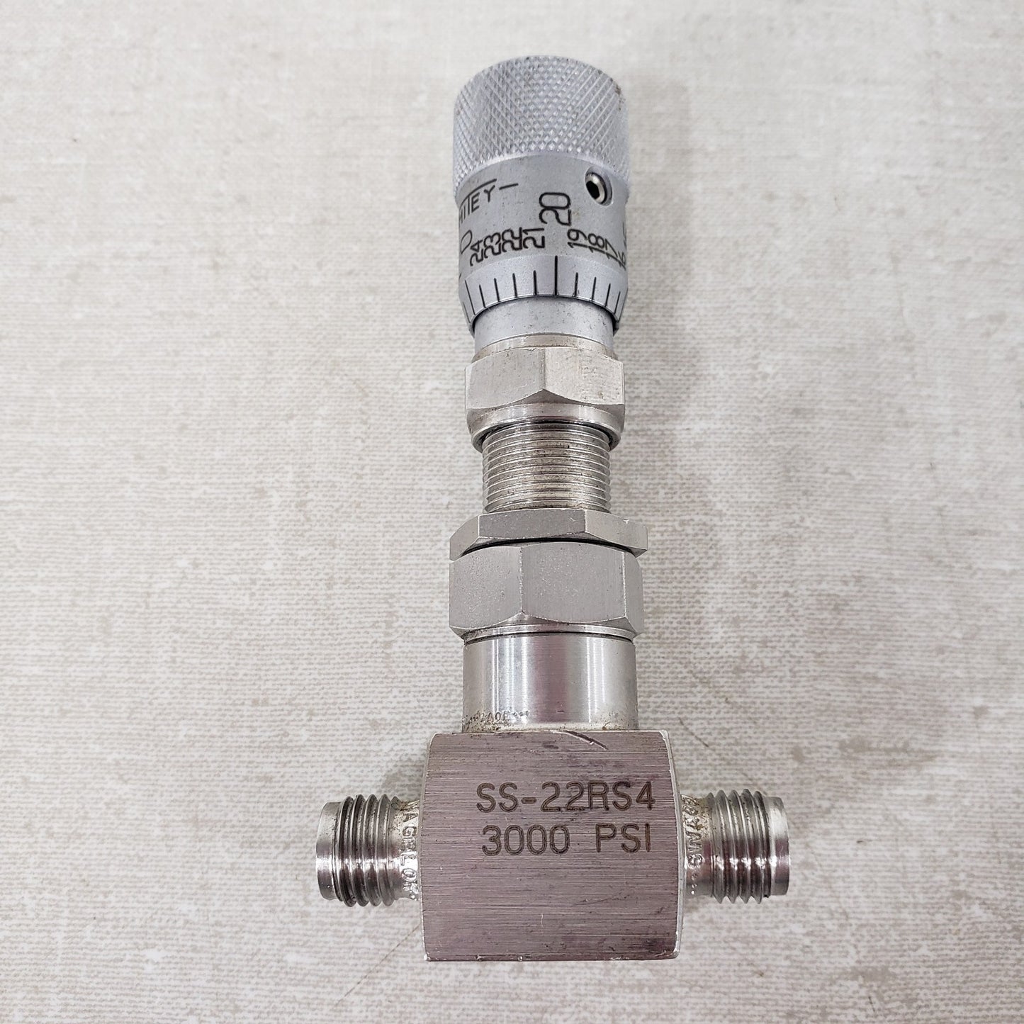WHITEY SS-22RS4 1/4in High Precision Micro Metering Valve 3000 PSI Swagelok