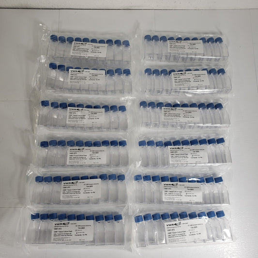 VWR 10861-672 25mL Cell Culture Flasks Treated Vent Cap Sterile 120x