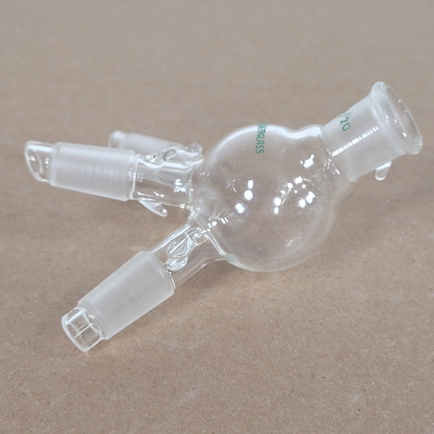 Chemglass CG-1276-10 3-Way Distilling Receiver Adapter 14/20 CN/SN Joints 15mL