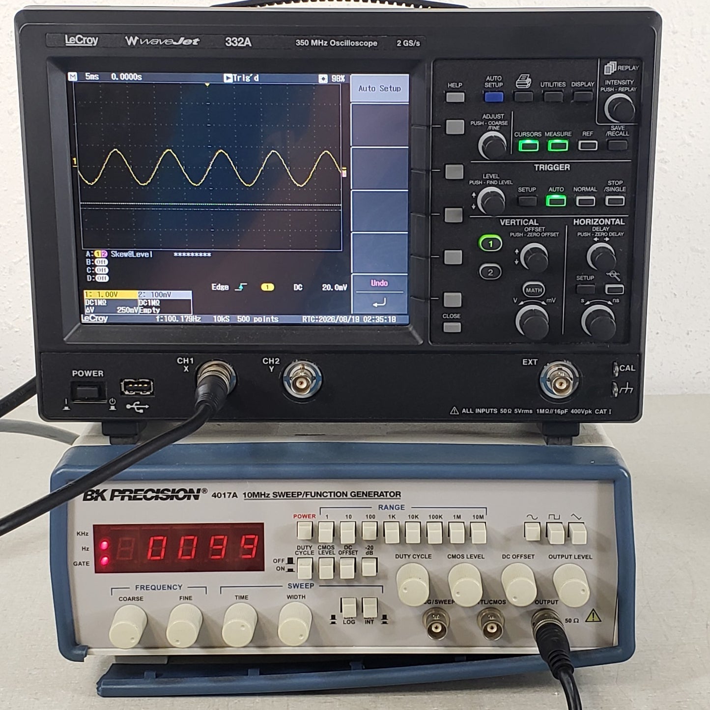 TESTED B&K Precision 4017A 10MHz Sweep Function Generator Sine Square Triangle