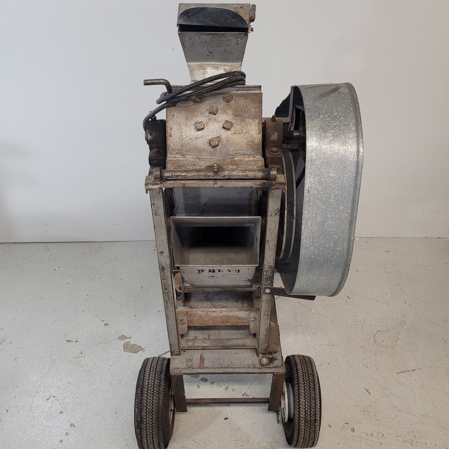 TESTED Vintage Portable Lab Plot Sample Seed Grain Thresher Cleaner Cart