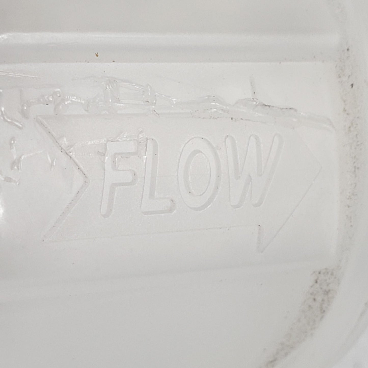 Transparent Threaded Inline Fuel Filter for Small Engines, Flow Direction Shown