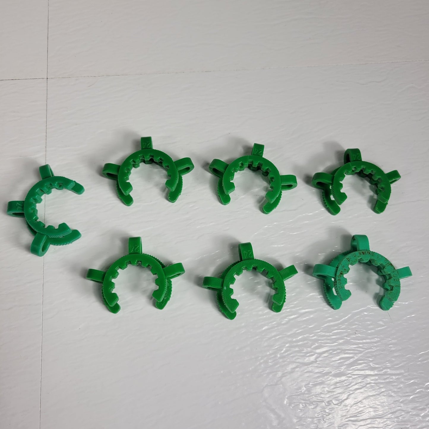 Pack of 7 SCHOTT Duran KECK KC24 Green Plastic Joint Clips 24/40 24/29