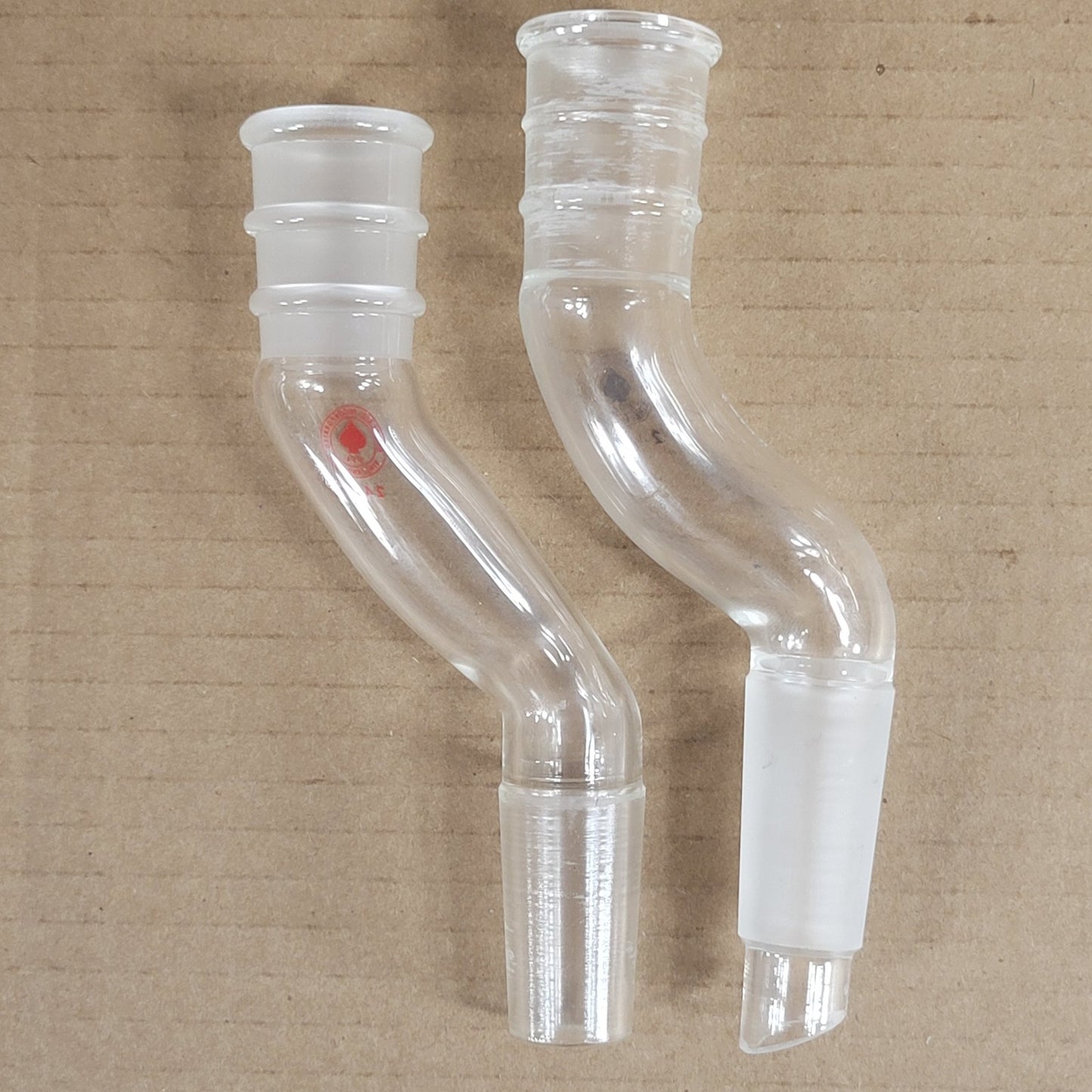 Lot of 2 Ace Glassware 5273-04 Angled Offset 24/40 Tapered Glass Joint Adapters