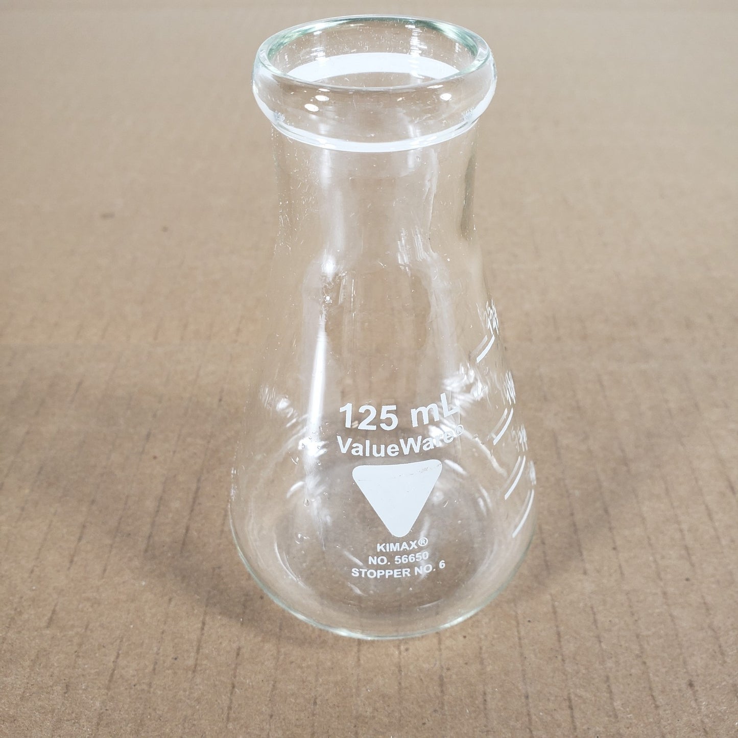 Lot Of 10 Valueware/Kimax/Pyrex 56650/26500/4980 125mL Erlenmeyer Flasks No. 6/5