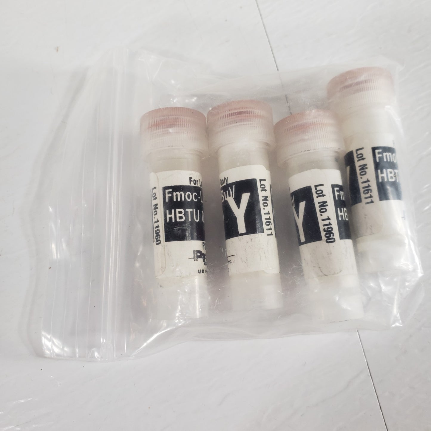 PROTEIN TECH. Assorted Alphabetized Polypropylene Vials For PS3 Peptide System