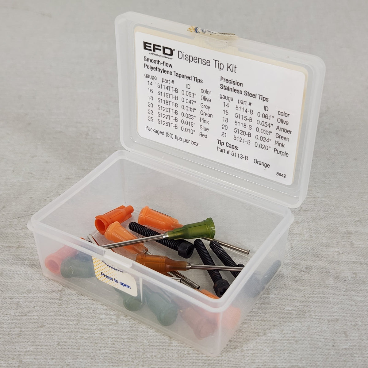 Nordson EFD 7500TK Dispensing Valve Tip Kit 9 Tips Partial Kit