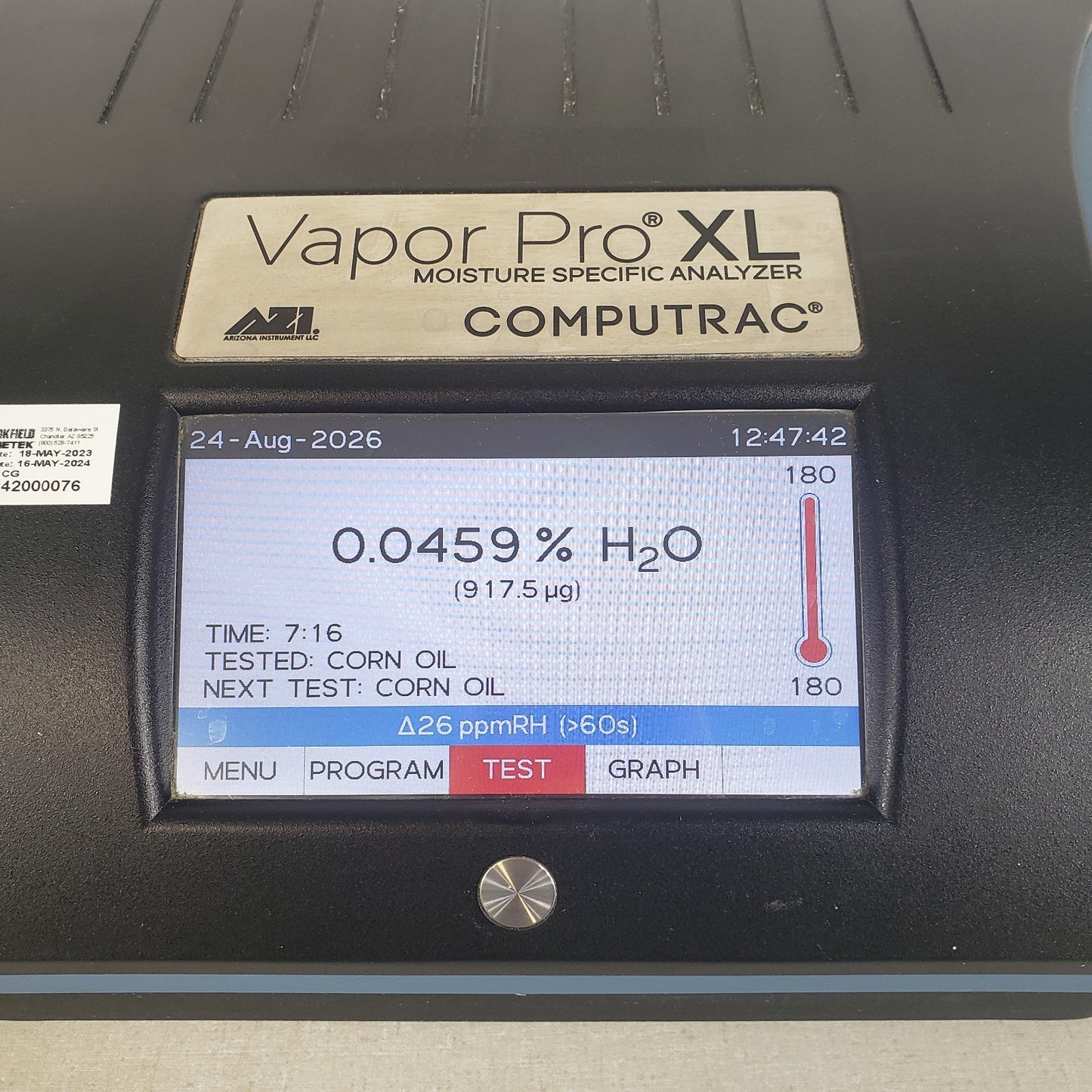 AMETEK Computrac Vapor Pro XL CT-4200XL Moisture Analyzer w/ Dry Air Generator