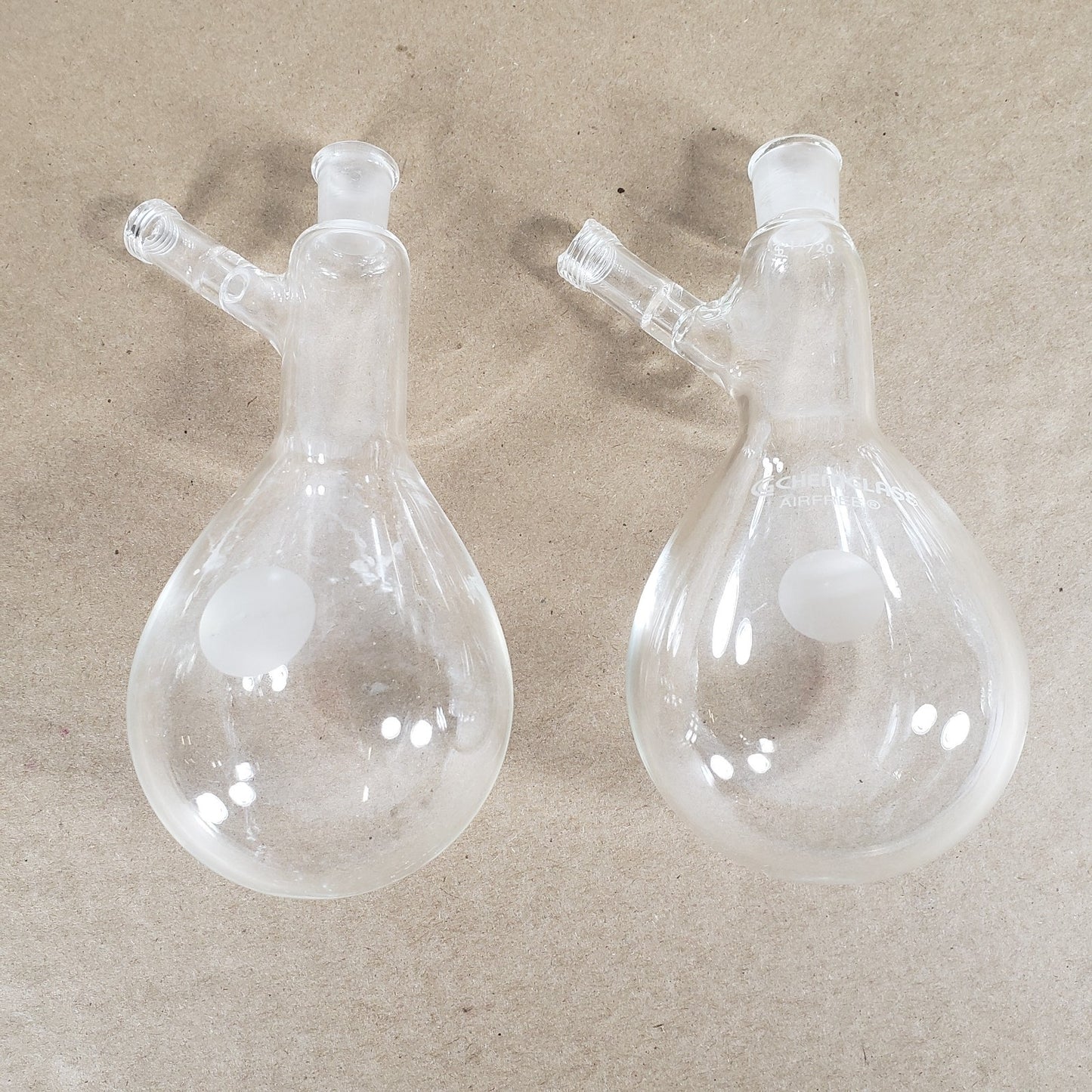 Lot of Chemglass AF-0520-26/25/22 Schlenk Flasks 200mL 25mL 2 w/out Plugs