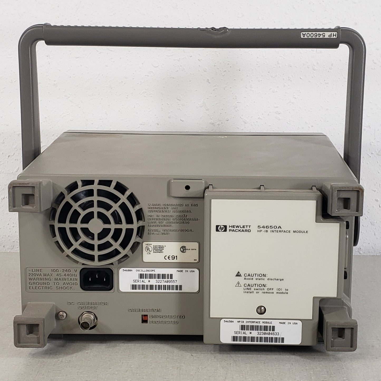 TESTED HP 54600A 100MHz 2-Channel Oscilloscope w/ 54650A HP-IB GPIB Module