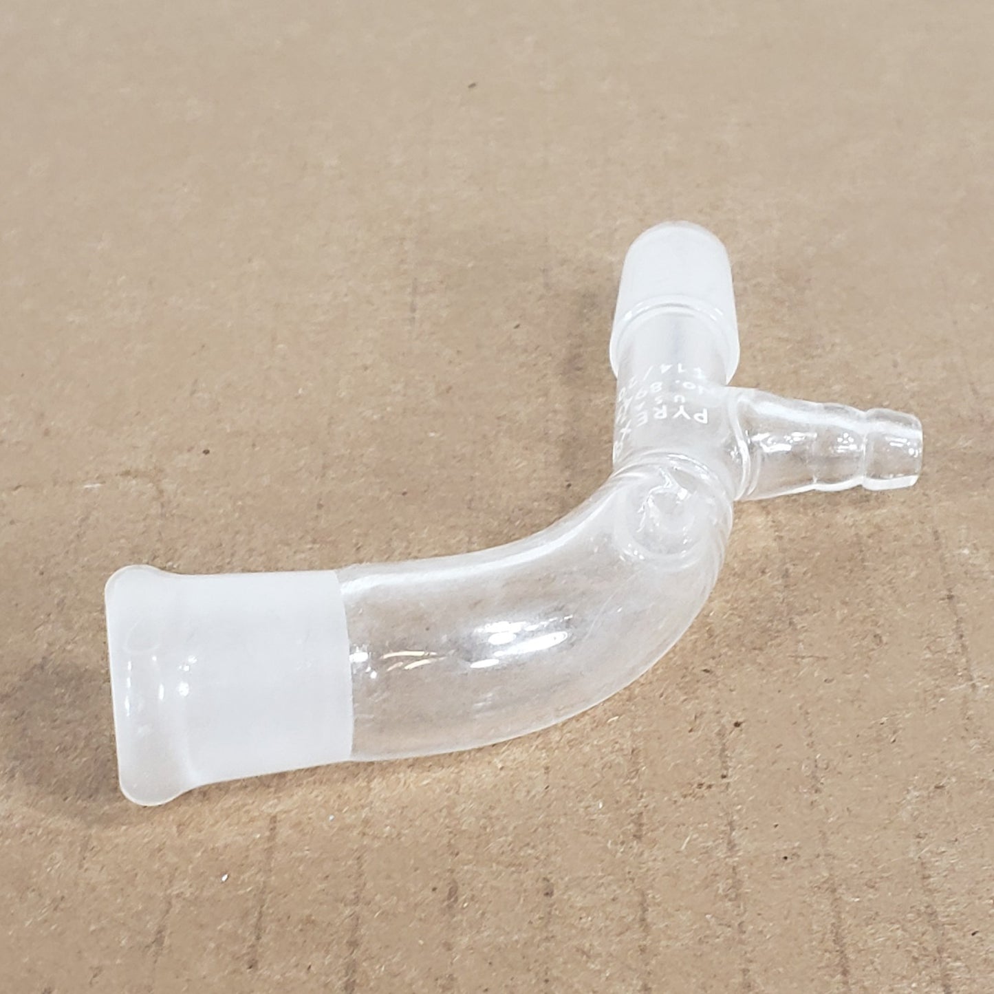 Pyrex No. 8947 105° Bent Vacuum Take Off Adapter 14/20 Inner/Outer Joints