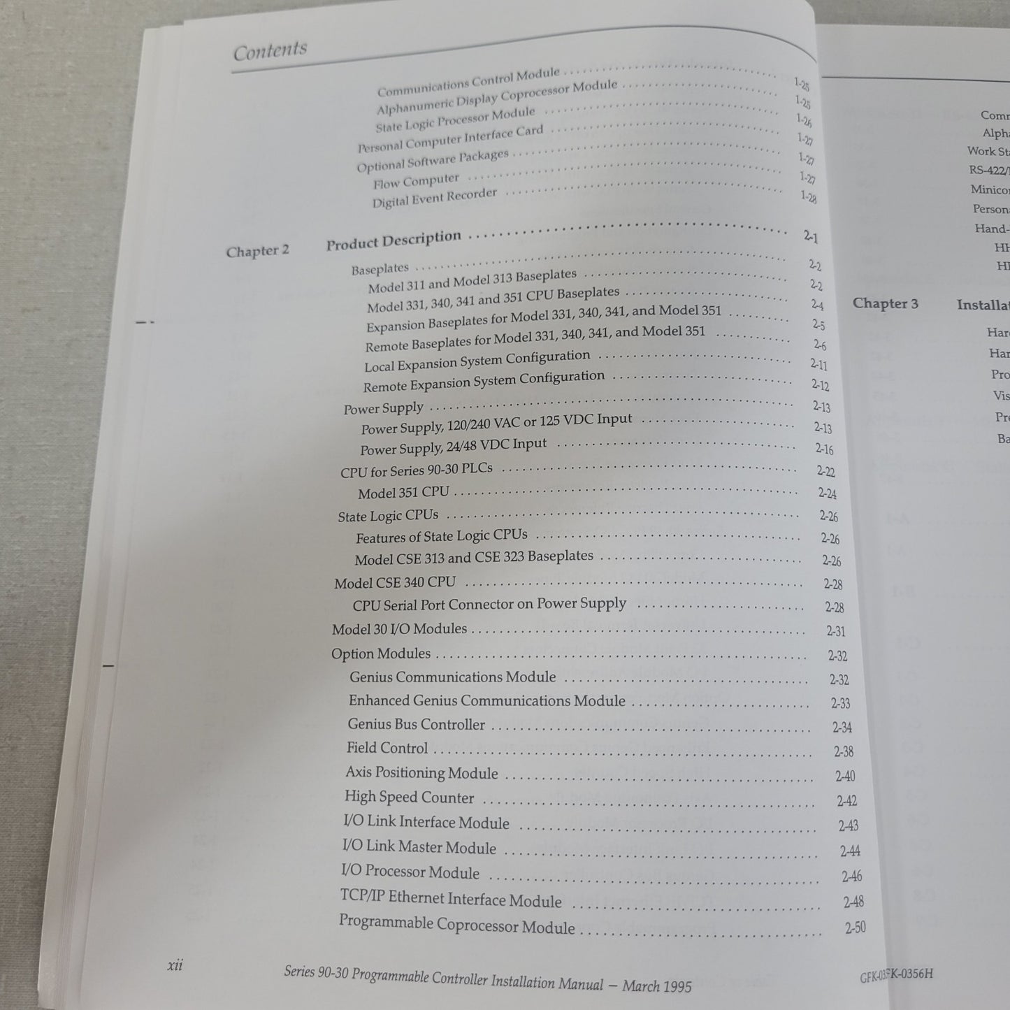 GE Fanuc GFK-0356H Series 90-30 Programmable Controller PLC Installation Manual