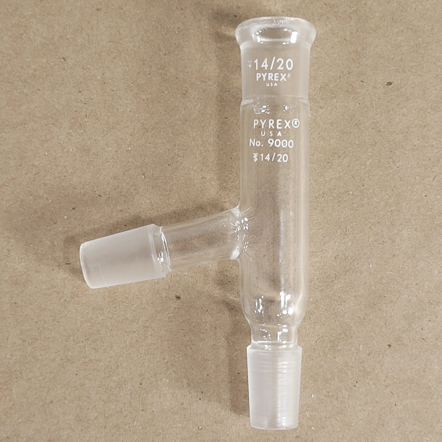 Set Of 2 Pyrex/Unbranded 9000 75° Angle 3-Way Connector 14/20 CN/SN Joints