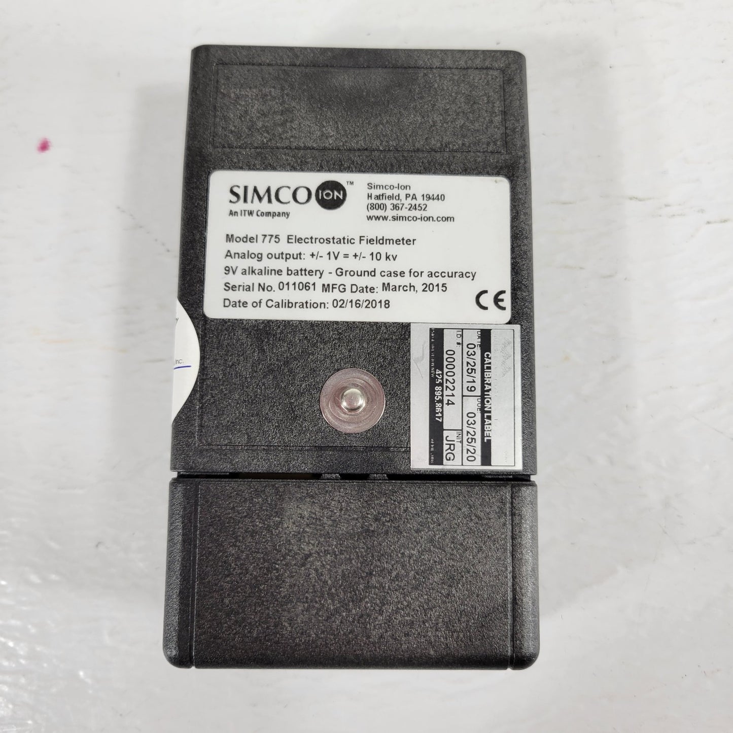 MKS Simco Ion 775PVS Periodic Verification System Electrostatic Fieldmeter Kit