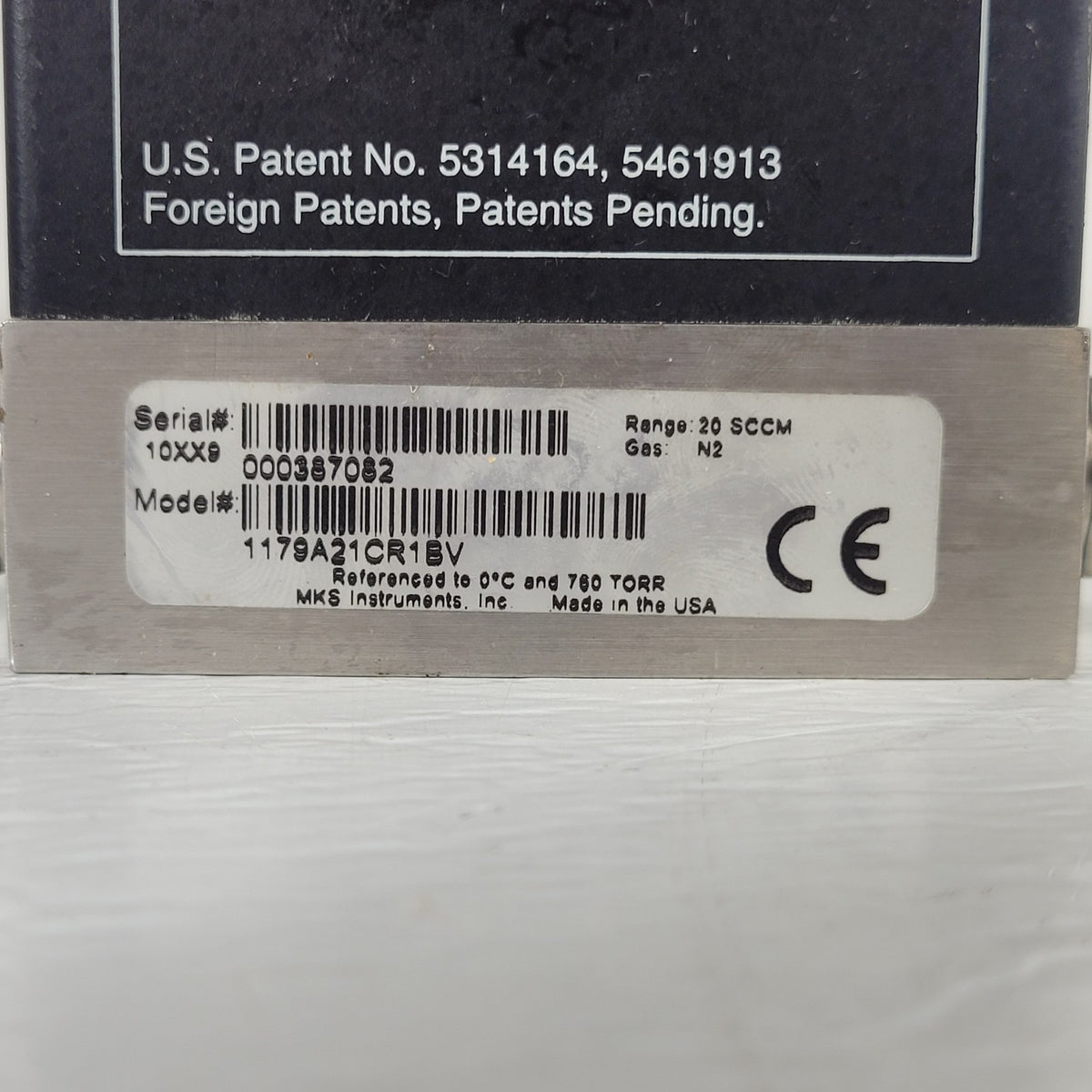 MKS 1179A21CR1BV Mass-Flo Controller 20 SCCM N2 1/4" VCR MFC