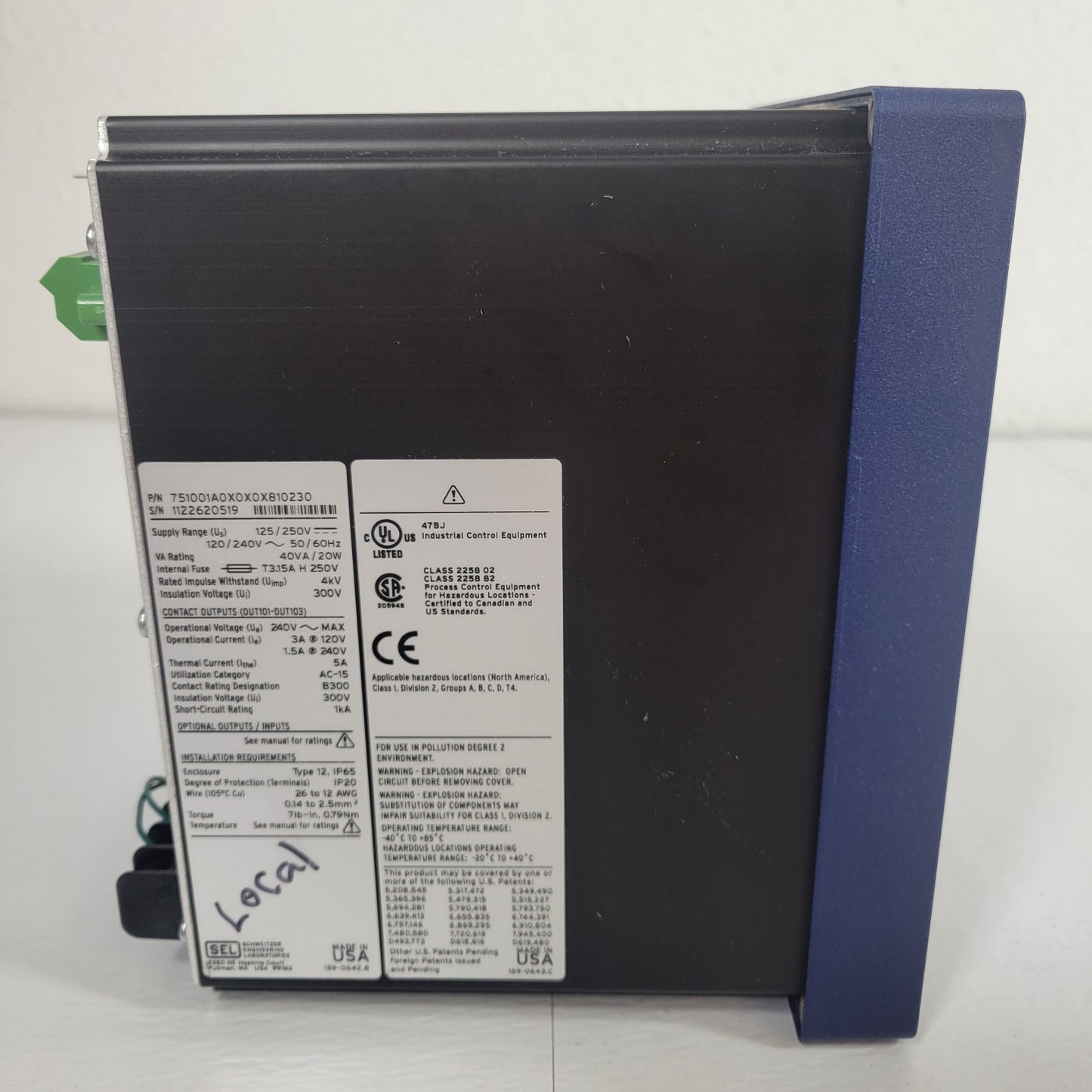 SEL-751 751001A0X0X0X810230 Feeder Protection Relay 120/240VAC w/ Manual CD