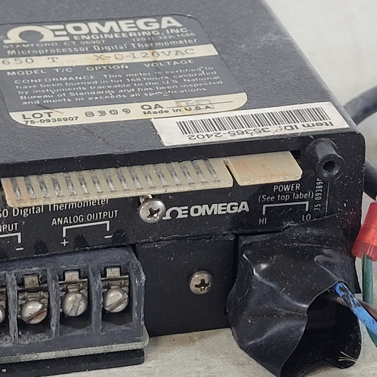 Omega 650T-X-D Digital Thermometer Type T Thermocouple Temperature Meter 120VAC