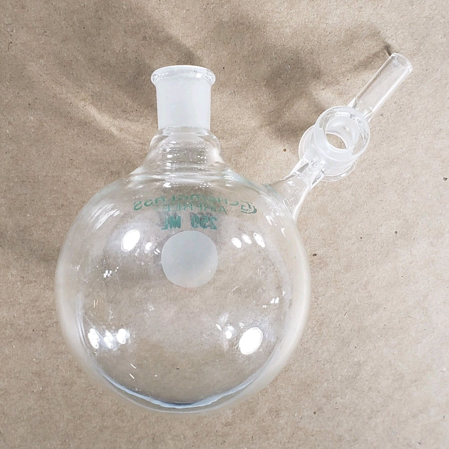 Set of 2 Chemglass AF-0528-03 250mL 14/20 CN Air-Free Round Bottom Flask
