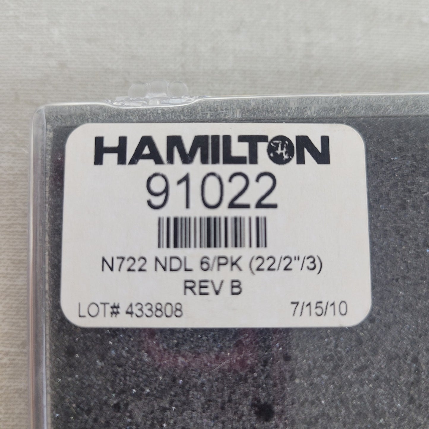 Lot 3 Hamilton 91022 N722 22ga 2in Blunt Metal Hub Luer Lock Ndl