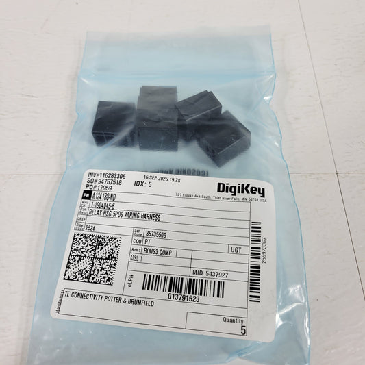 5x TE 1-1904045-6 Micro ISO Relay Socket Housing 5-Pin Black A124188-ND