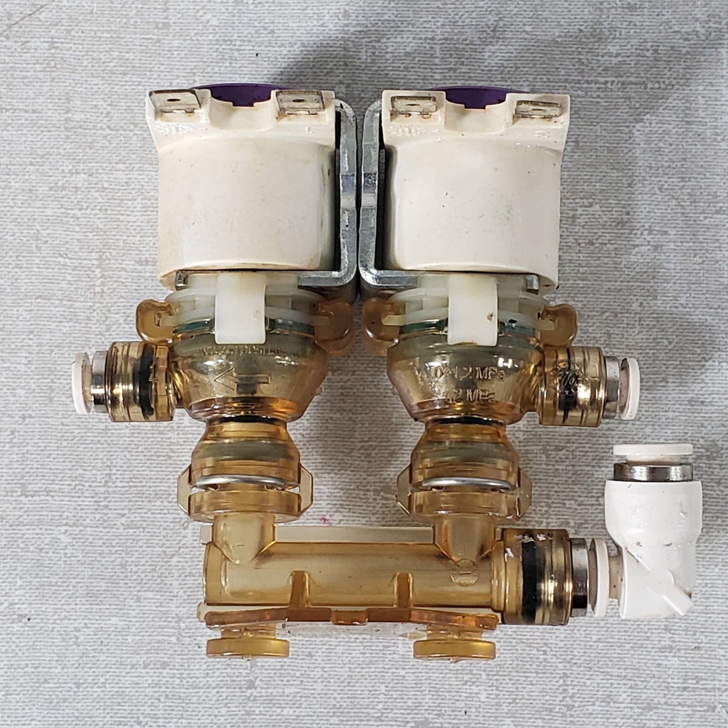 Fanke Coffee Double Solenoid Valve Assembly from an A800 Esspressso Machine