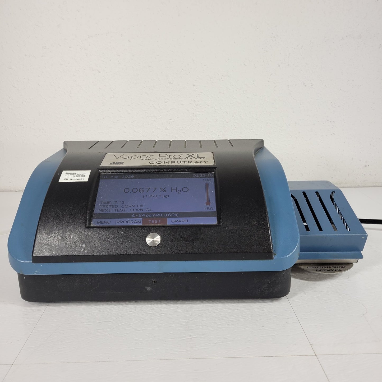 TESTED AMETEK Computrac Vapor Pro XL CT-4200XL Moisture Analyzer RH Sensor