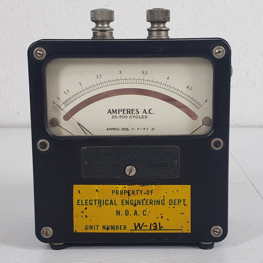 WESTON ELECTRICAL Model 433 Vintage AC Ammeter Analog Meter 25-500 Cycles