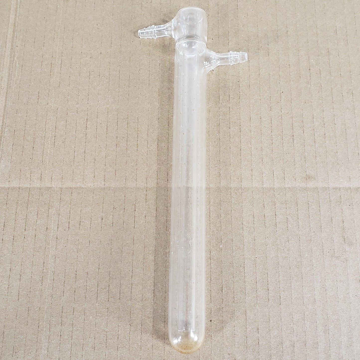 Unbranded Jacketed Glass Bubbler 3/8" Offset Hose Inlets 250mm Height 25mm OD