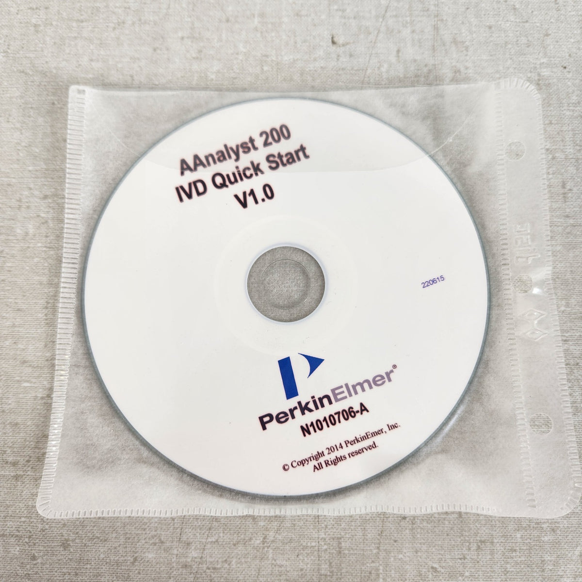 PerkinElmer N1010706-A AAnalyst 200 IVD Quick Start Guide v1.0 Software CD