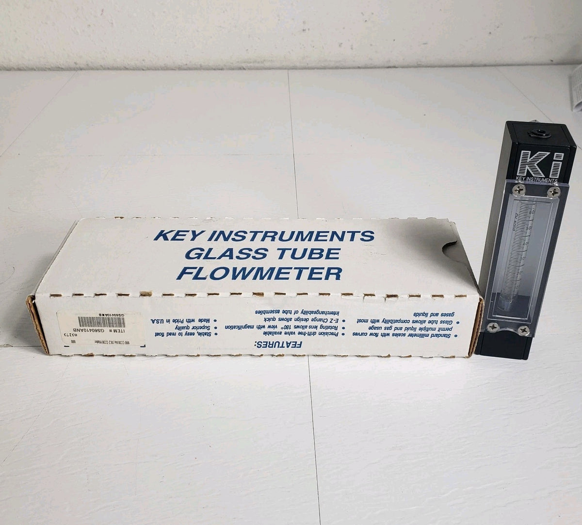 Key Instruments GS60710 65mm Glass Tube Flowmeter 6000 CCM Air Panel Mount