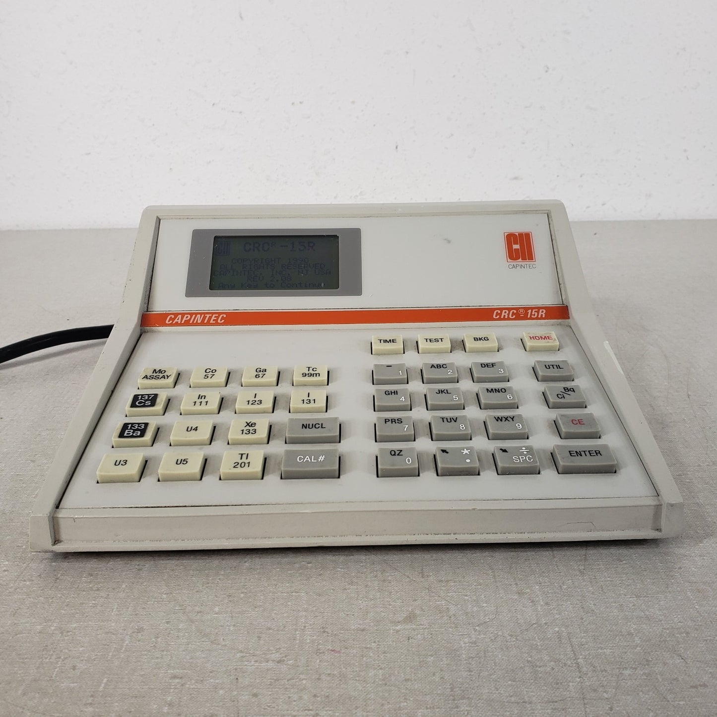 POWER TESTED Capintec CRC-15R Radioisotope Dose Calibrator Console Keypad