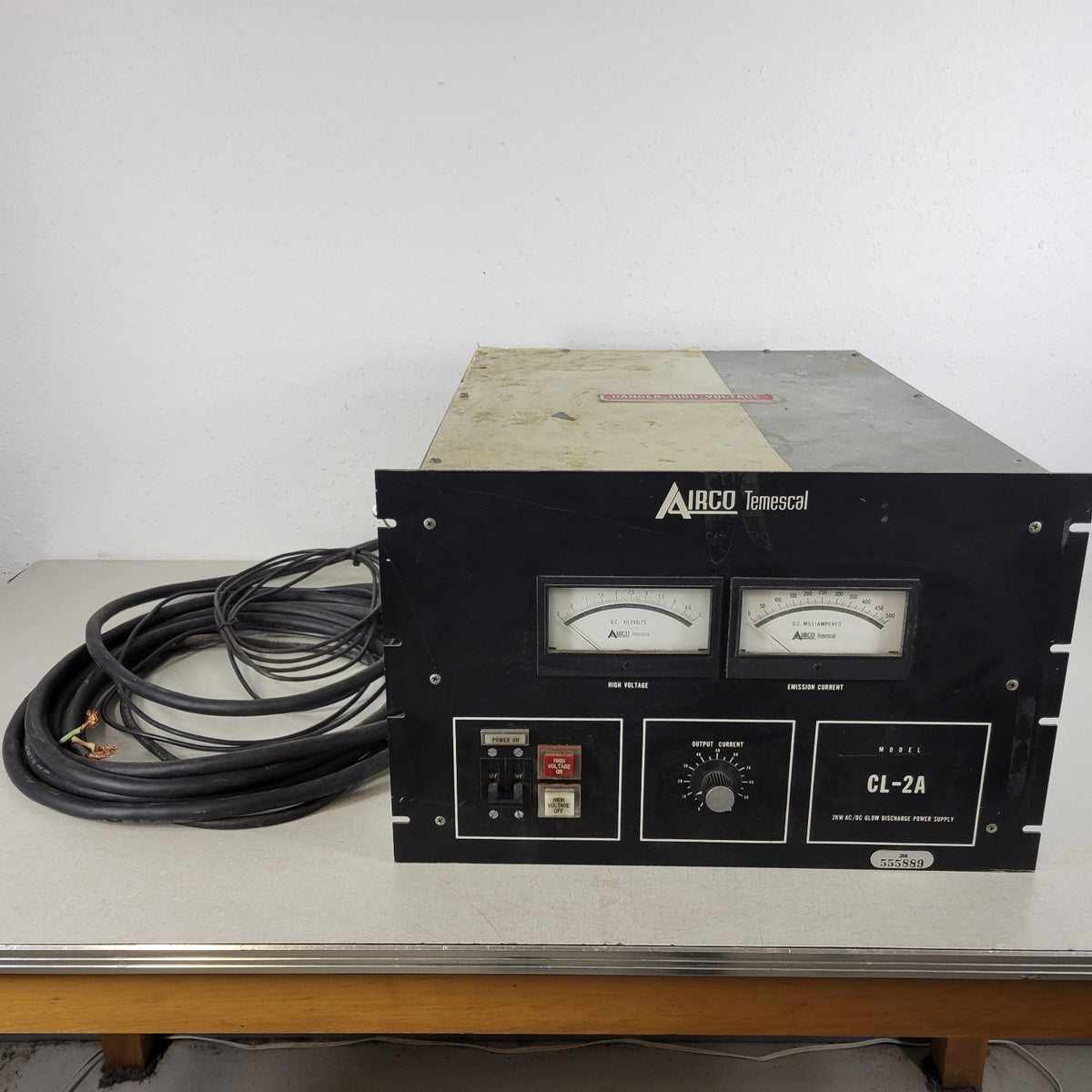Airco Temescal CL-2A 5kV 2kW Glow Discharge Plasma Power Supply Powers On