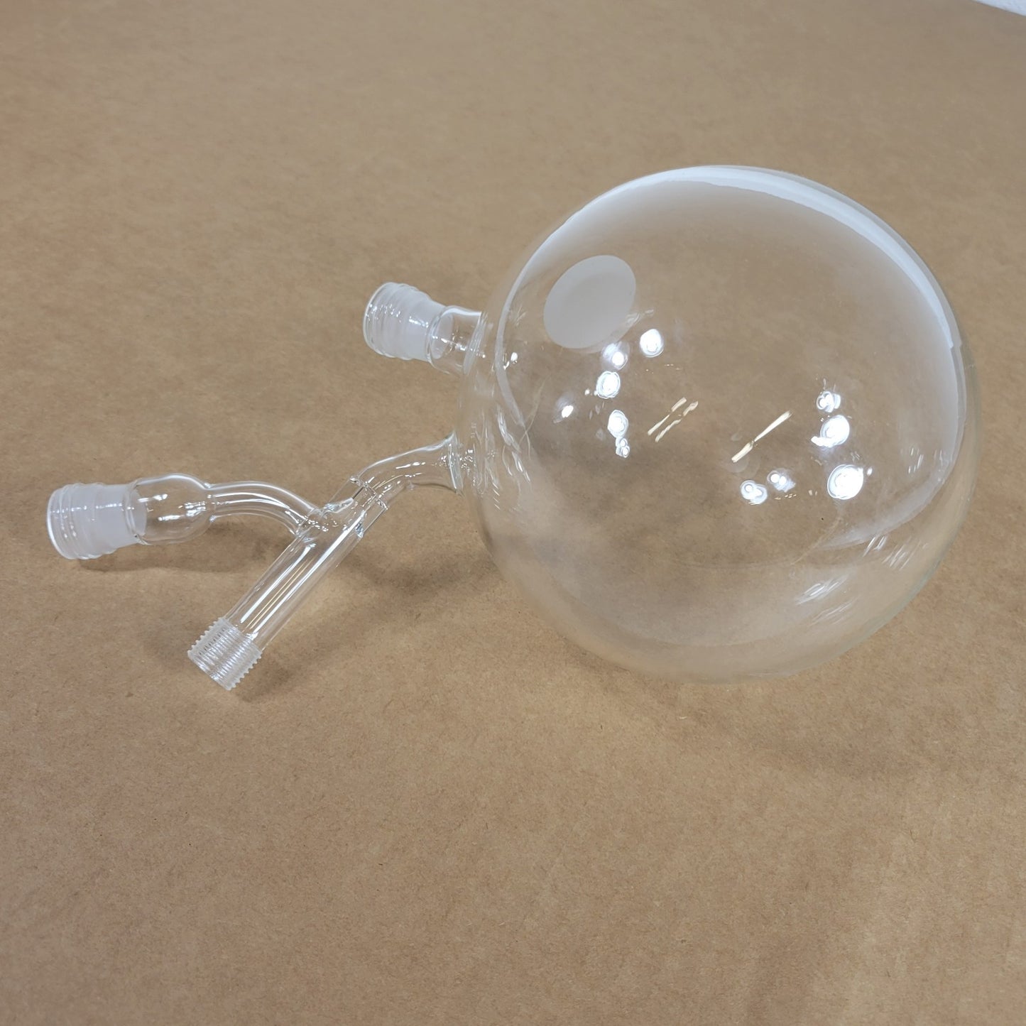 Chemglass 1000mL Airfree Schlenk Round Bottom Flask 2 Chem-Cap Valves