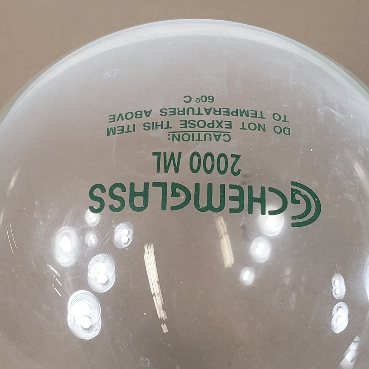 Chemglass CG-1508-12 2000mL Heavy Walled Round Bottom Flask Socket Joint 35/25