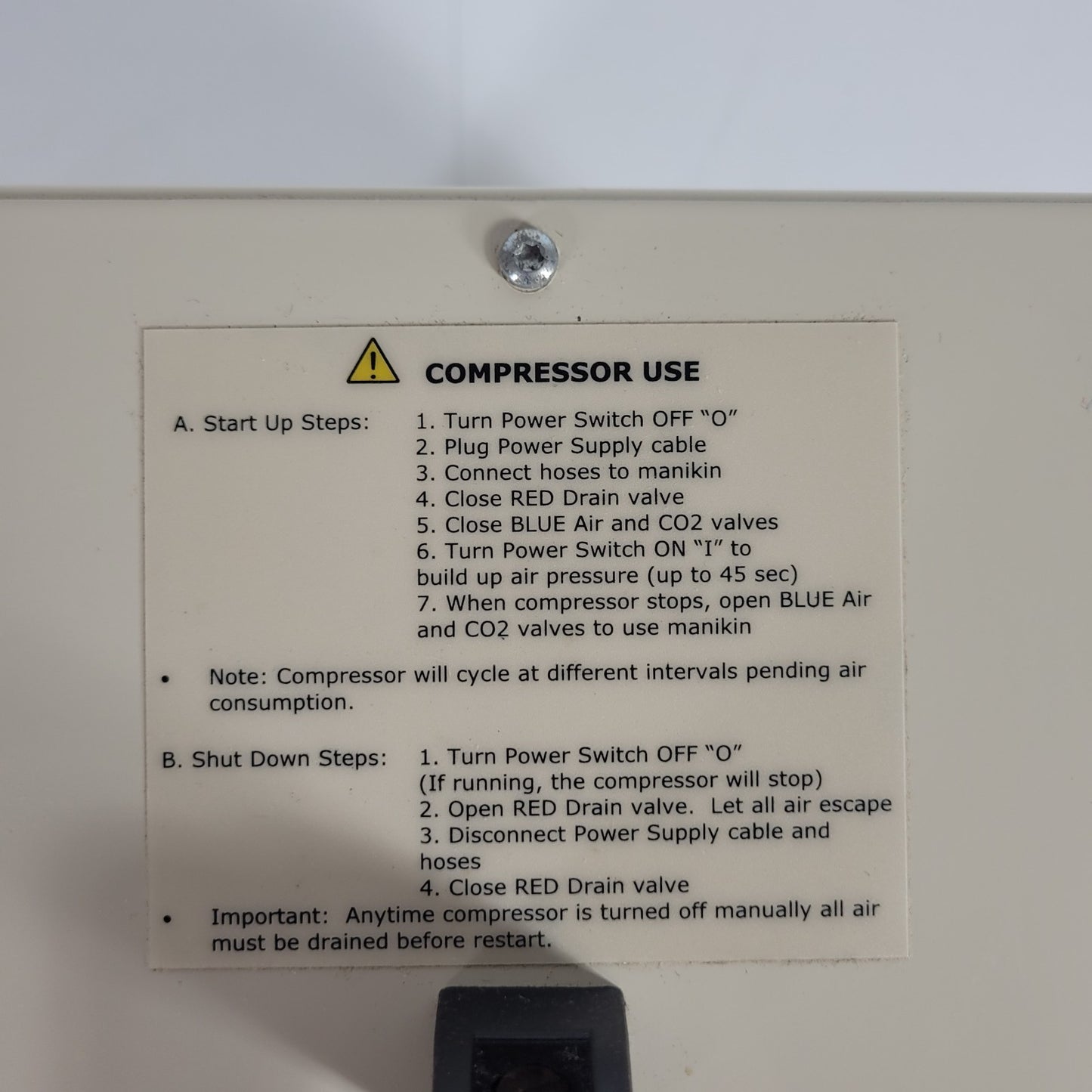 TESTED Laerdal 210-01150 DSS 110-2 SimMan Patient Simulator Compressor 45LPM