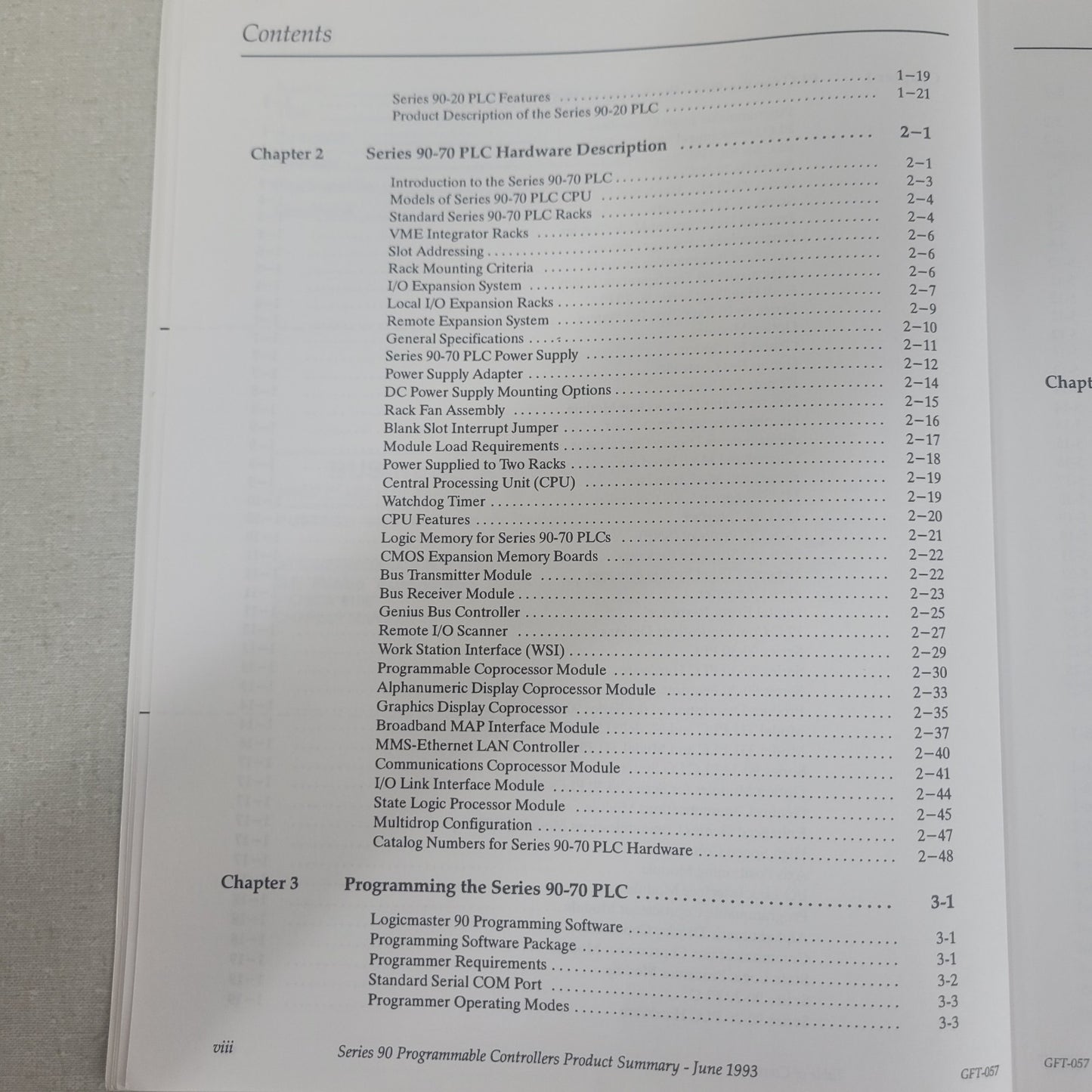 GE Fanuc GFT-057C Series 90 PLC Programmable Controllers Product Summary Manual