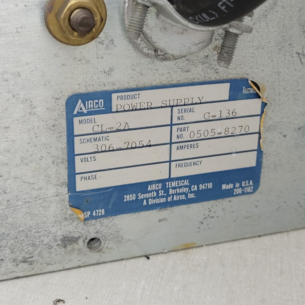 Airco Temescal CL-2A 5kV 2kW Glow Discharge Plasma Power Supply Powers On