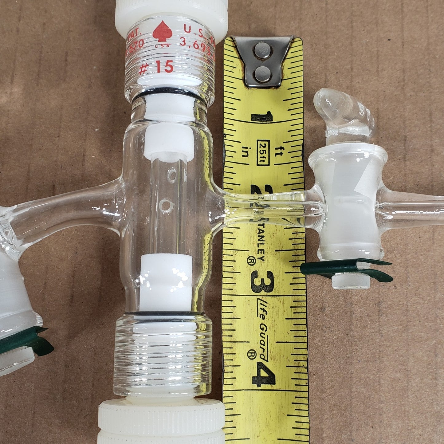 Ace Glass 3-Way Flow Control Gas Manifold For Distillation #15 Threads 24/40 CN