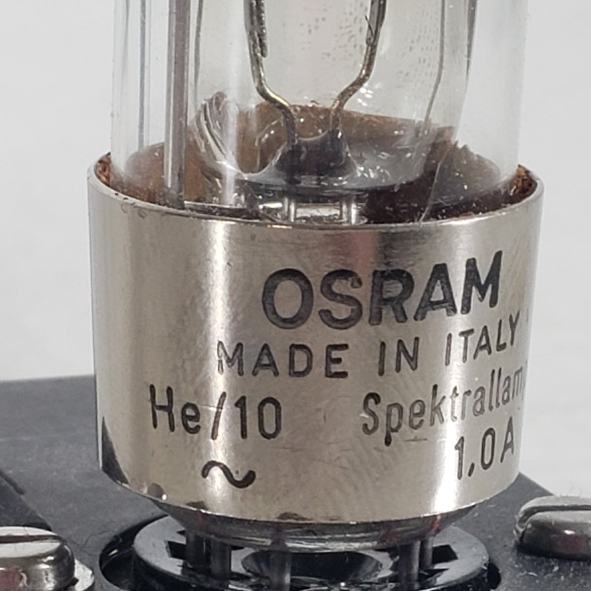 Oriel 65160 Spectral Lamp Housing w/ Osram HE/10 Z488 Helium TESTED
