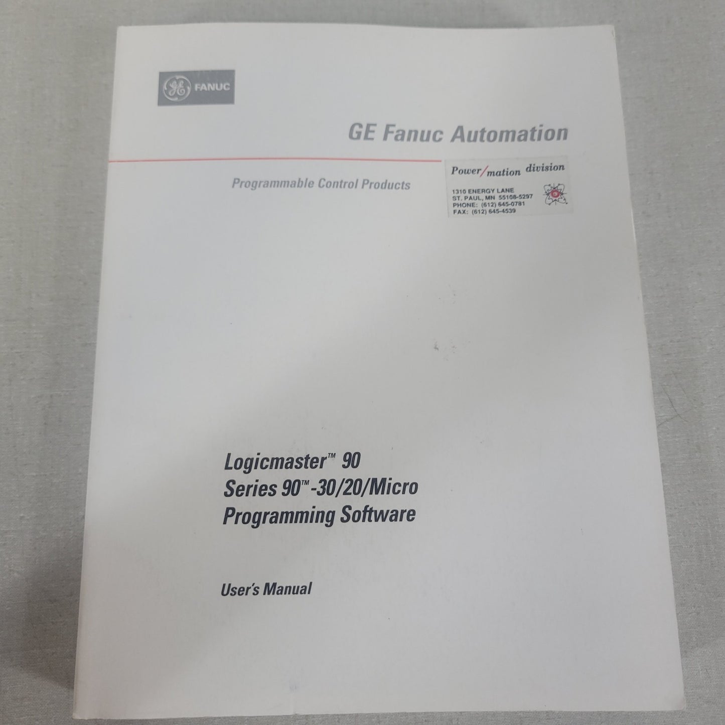 GE Fanuc GFK-0466G Logicmaster 90 Series 90-30/20/Micro Programming User Manual