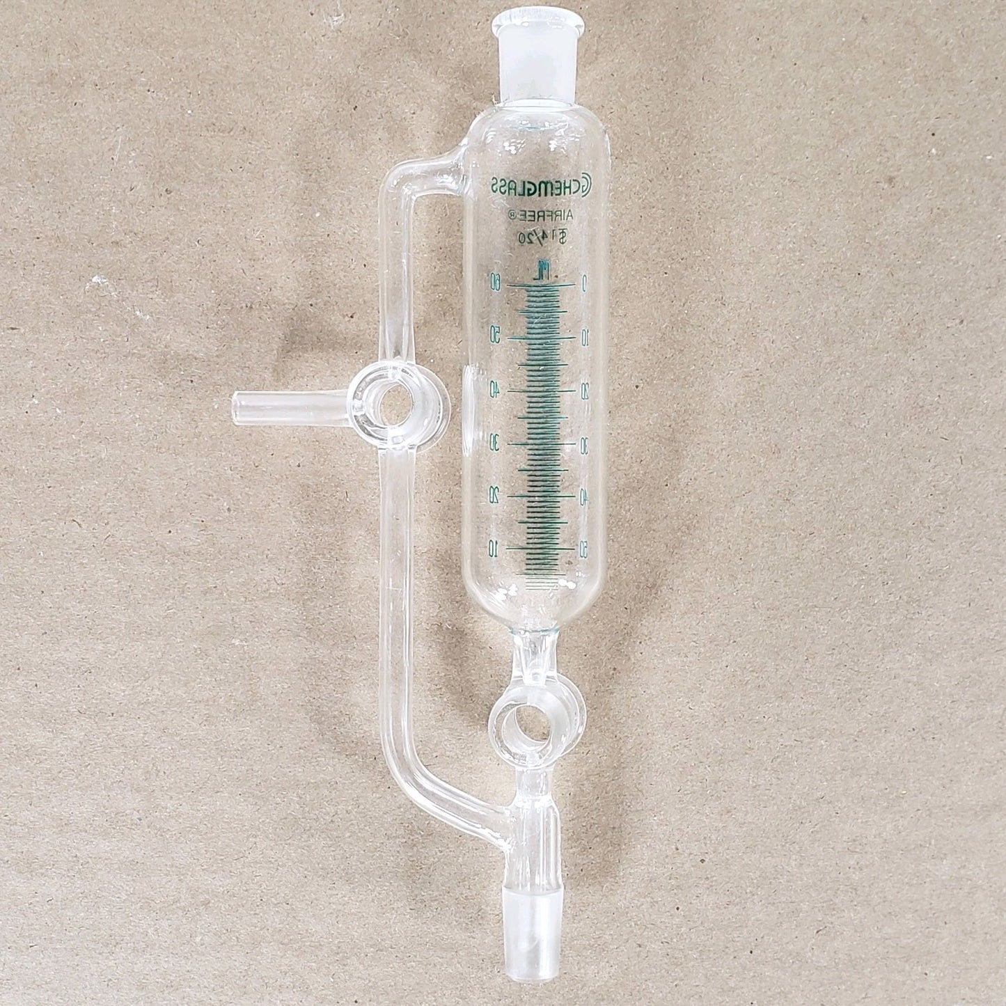 Chemglass AF-0547-G-01 Airfree Schlenk 60mL Graduated Addition Funnel 14/20