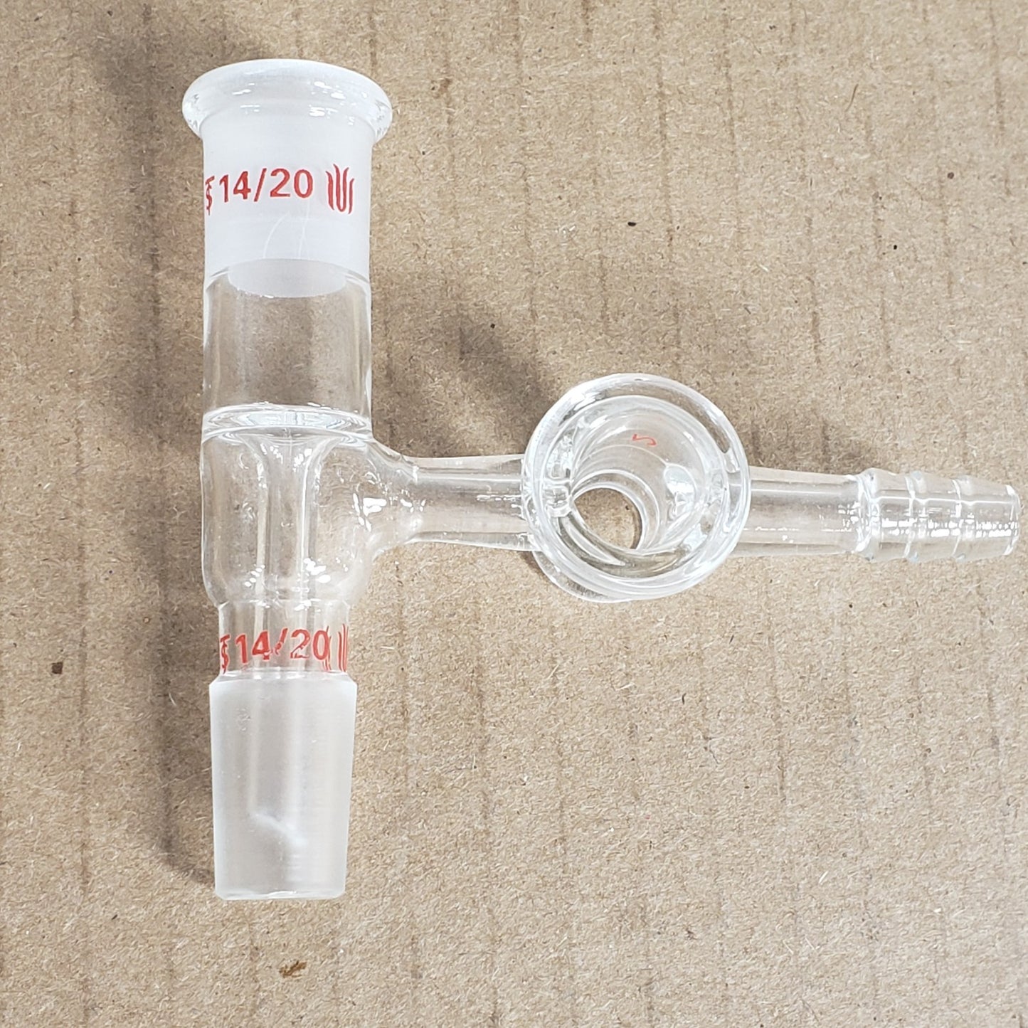 Synthware A741420G Control Flow Vertical Vacuum Take-Off Adapter 14/20 CN